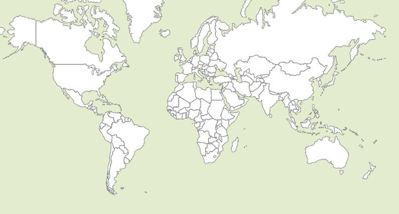 world map outline with countries. blank world map outline