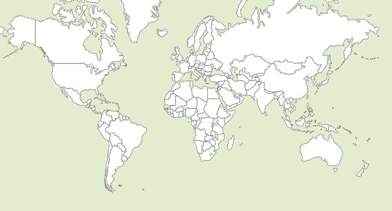 world map outline with countries